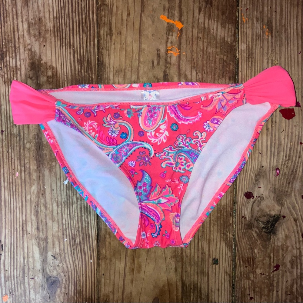 LuLaRoe Pink and Blue Paisley Bikini Bottom